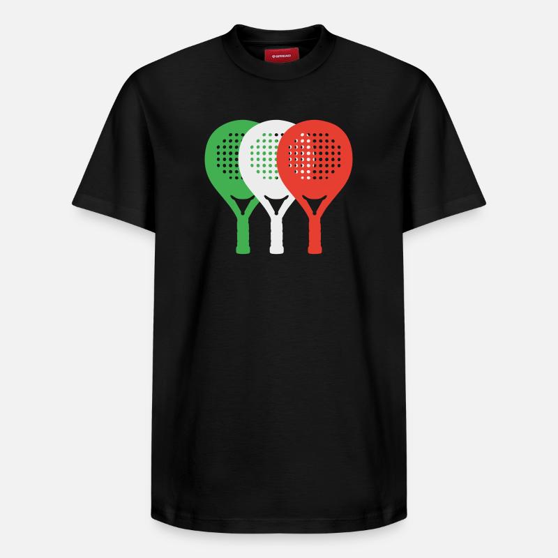 Padel-Italie2 - T-shirt unisexe décontracté en coton Supima – de SPREAD - noir