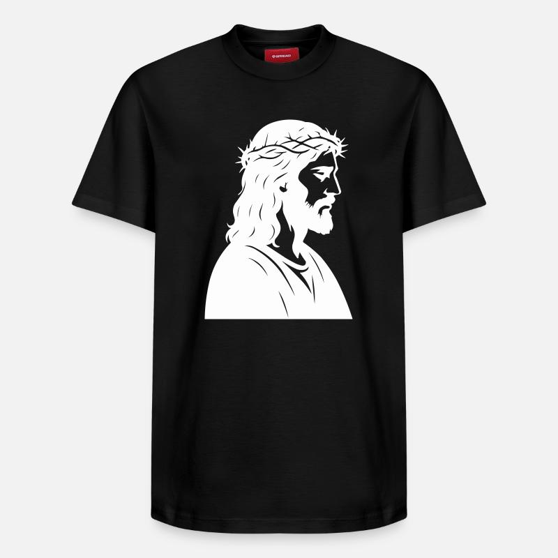 Silhouette de Jésus-Christ - T-shirt unisexe décontracté en coton Supima – de SPREAD - noir