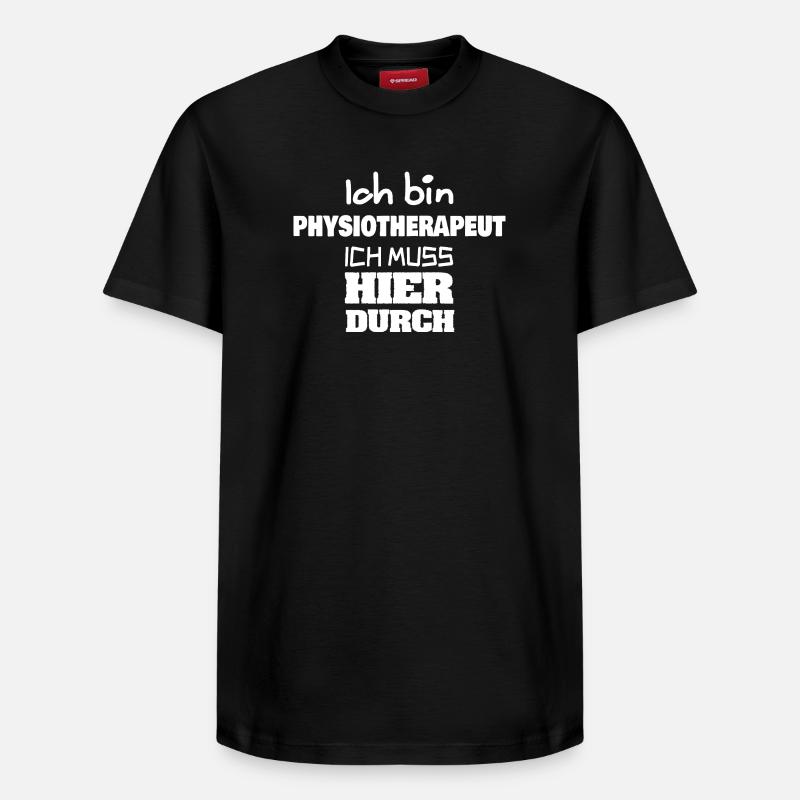 Profession : Kinésithérapeute - T-shirt unisexe décontracté en coton Supima – de SPREAD - noir