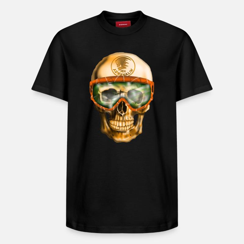 Crâne d’adrénaline - T-shirt unisexe décontracté en coton Supima – de SPREAD - noir