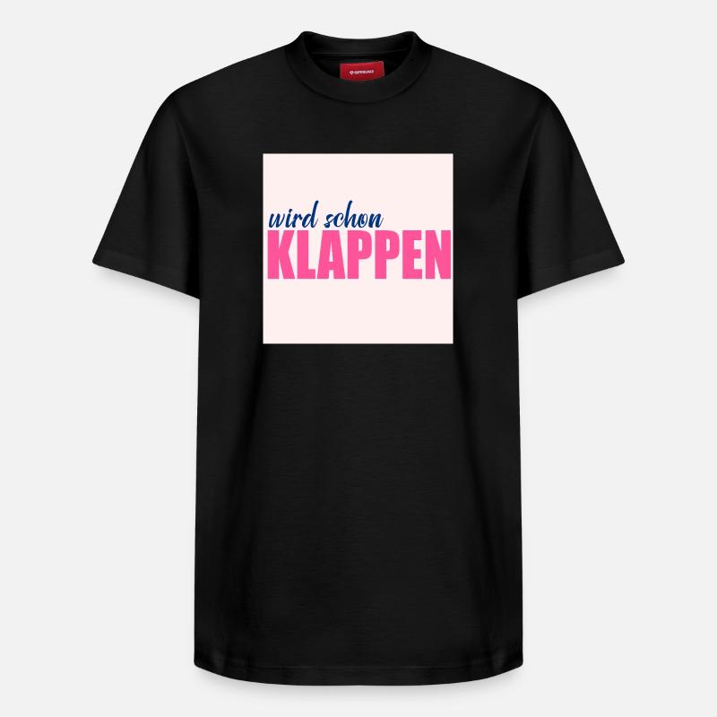 Wird schon klappen Optimismus - Relaxed Unisex Supima Cotton T-Shirt – von SPREAD - Schwarz