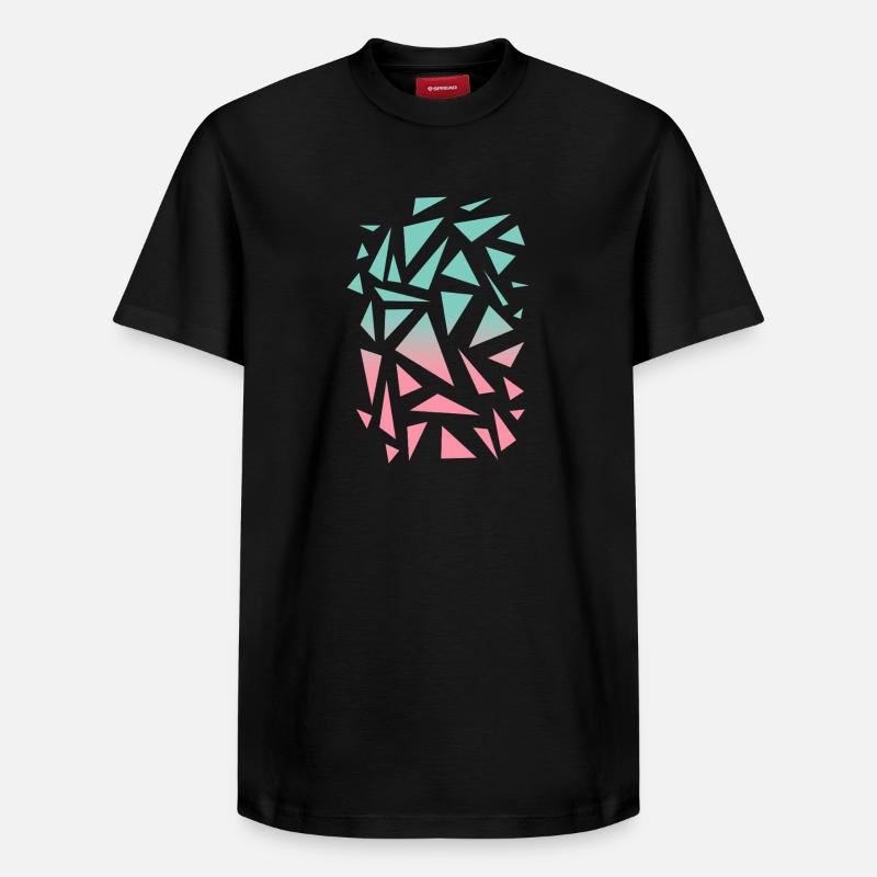 Triangle Pattern - Turquoise Pink - Relaxed Unisex Supima Cotton T-Shirt – by SPREAD - black