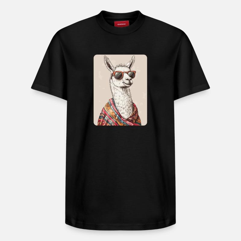 lama - T-shirt unisexe décontracté en coton Supima – de SPREAD - noir