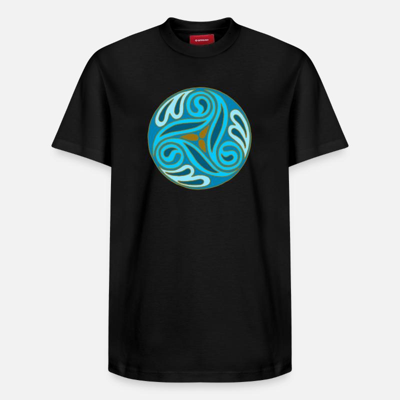 Sphère celte Bleue - T-shirt unisexe décontracté en coton Supima – de SPREAD - noir