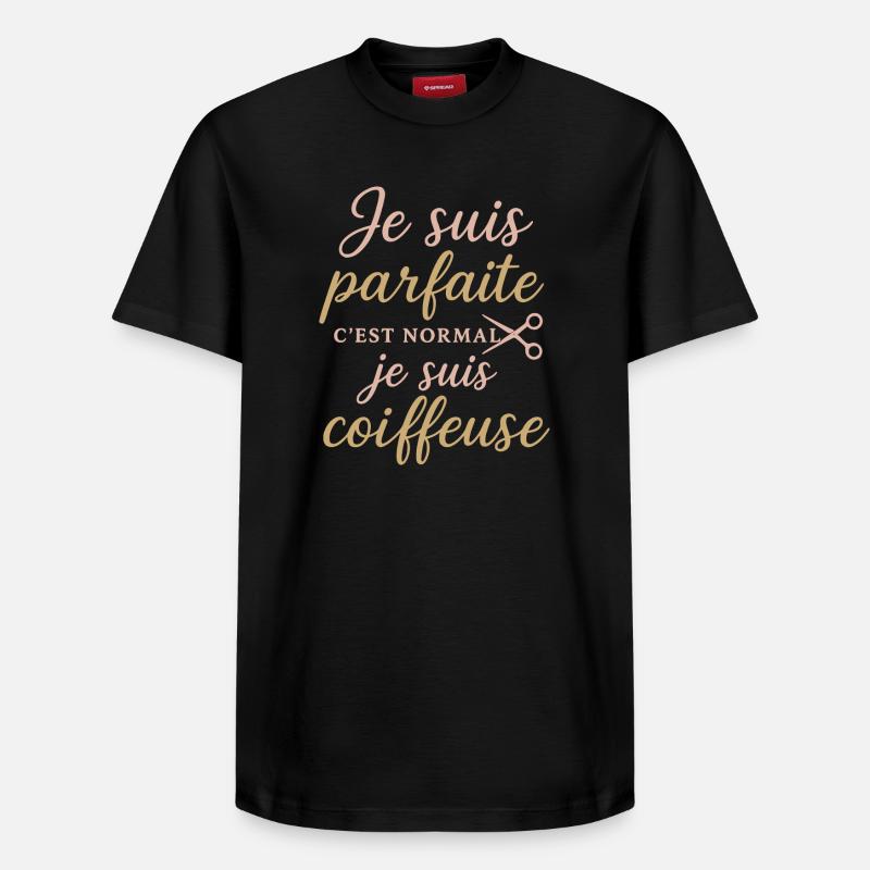 Ich bin perfekt, stolzer Friseur - Relaxed Unisex Supima Cotton T-Shirt – von SPREAD - Schwarz