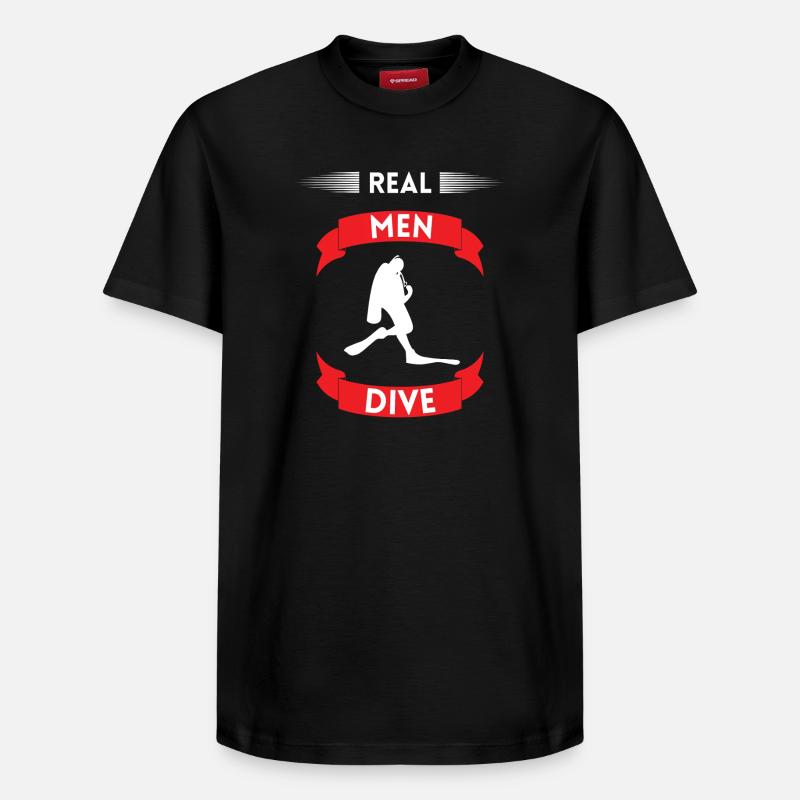 Plongée Real Men - T-shirt unisexe décontracté en coton Supima – de SPREAD - noir