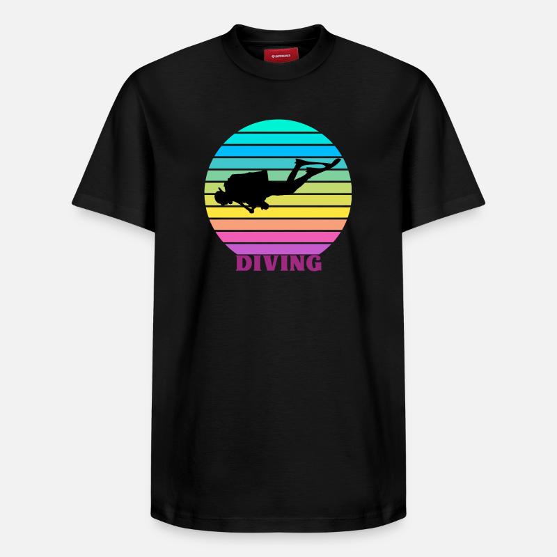 Plongée rétro - T-shirt unisexe décontracté en coton Supima – de SPREAD - noir