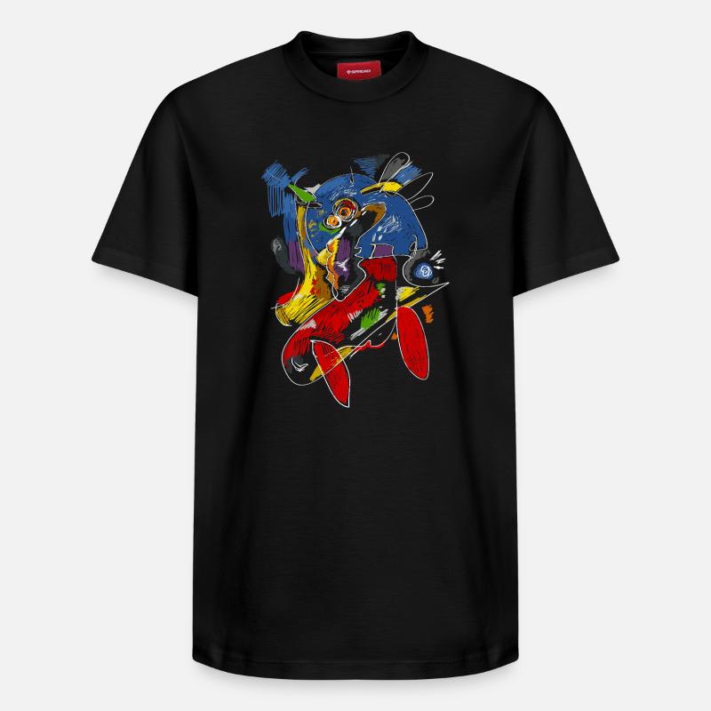 Pop Art abstrait - T-shirt unisexe décontracté en coton Supima – de SPREAD - noir