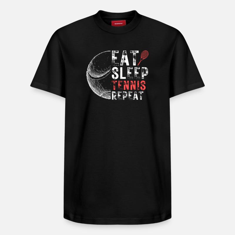Manger dormir Tennis Répéter - T-shirt unisexe décontracté en coton Supima – de SPREAD - noir