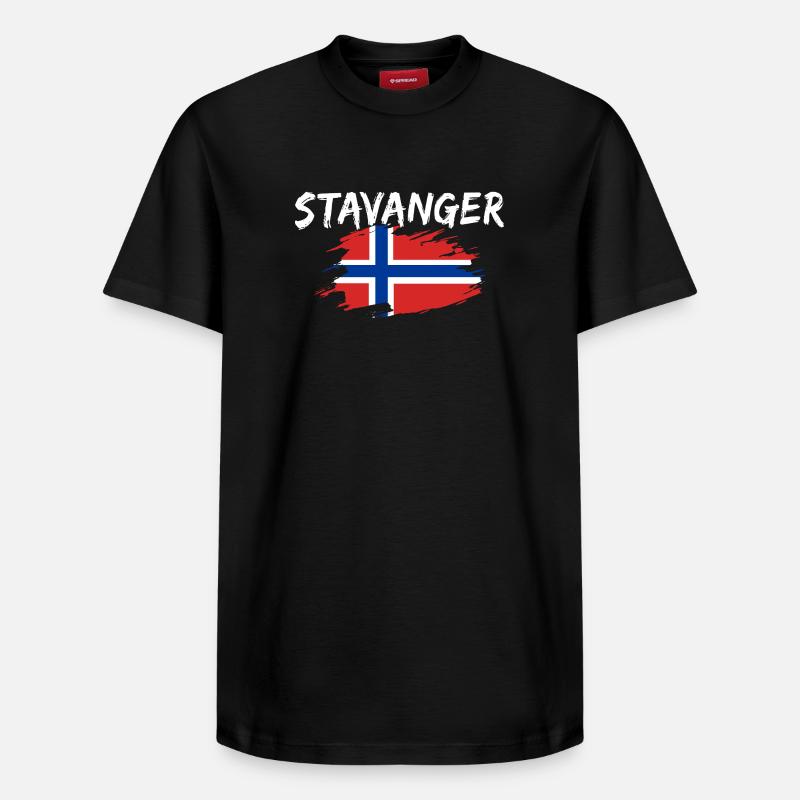 Stavanger, Norvège - T-shirt unisexe décontracté en coton Supima – de SPREAD - noir