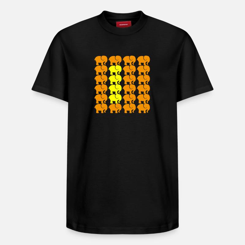 Éléphant - T-shirt unisexe décontracté en coton Supima – de SPREAD - noir