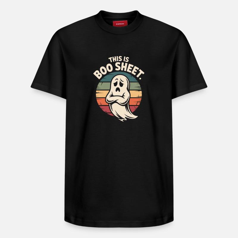Fantôme Halloween Rétro - T-shirt unisexe décontracté en coton Supima – de SPREAD - noir