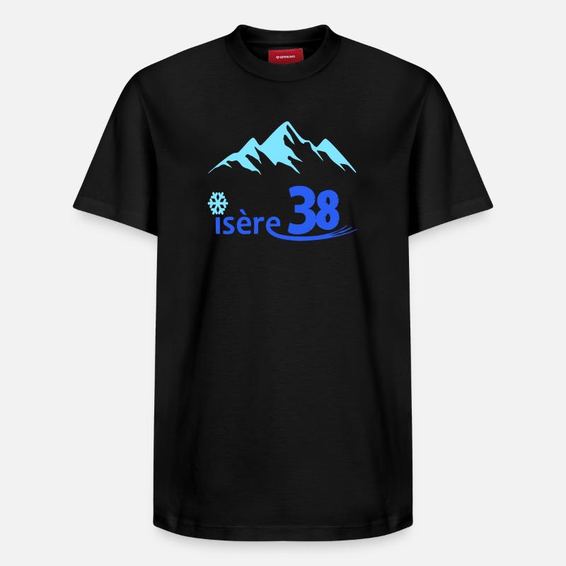Logo Isère 38 - T-shirt unisexe décontracté en coton Supima – de SPREAD - noir