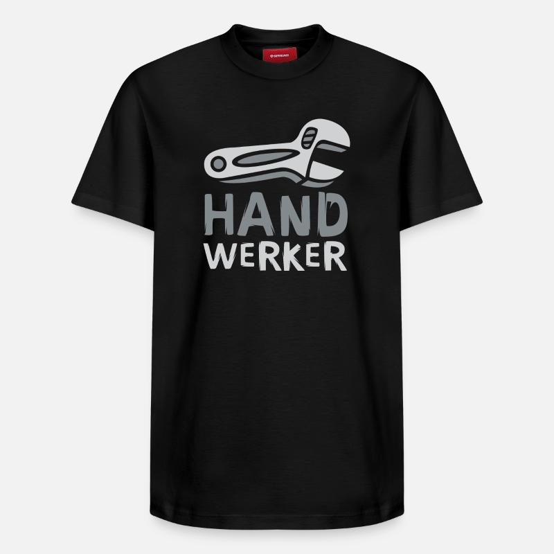 Handwerker Comic Design mit Schraubenschlüssel - Relaxed Unisex Supima Cotton T-Shirt – von SPREAD - Schwarz
