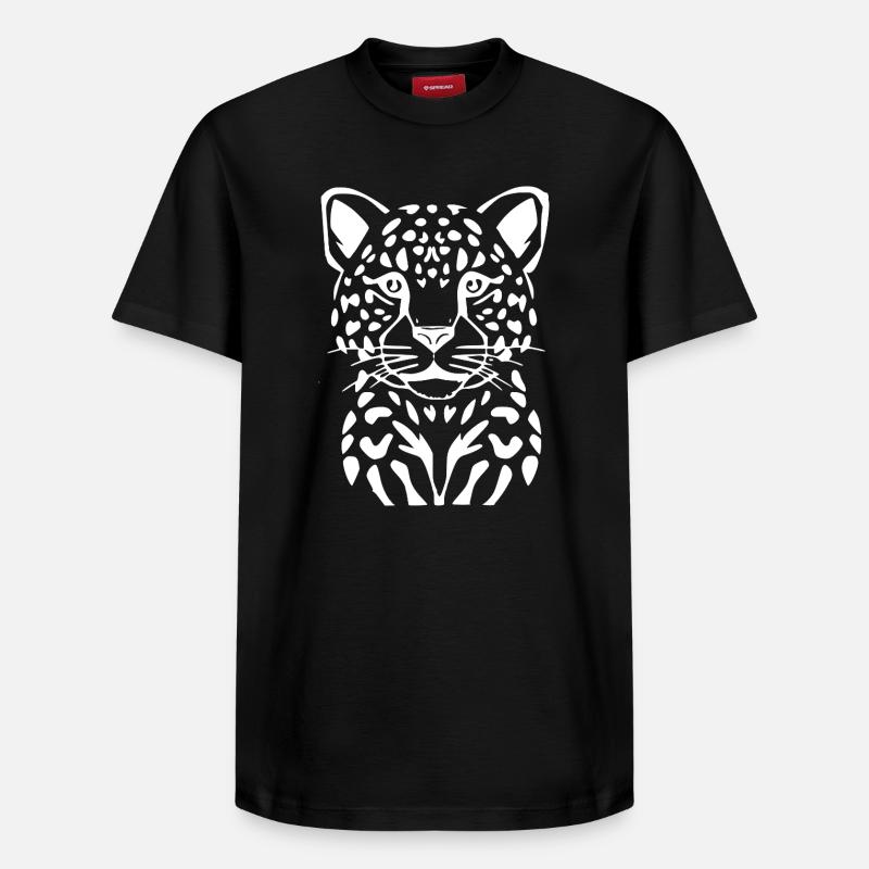 Leopard T-shirt Geschenkidee - Relaxed Unisex Supima Cotton T-Shirt – von SPREAD - Schwarz