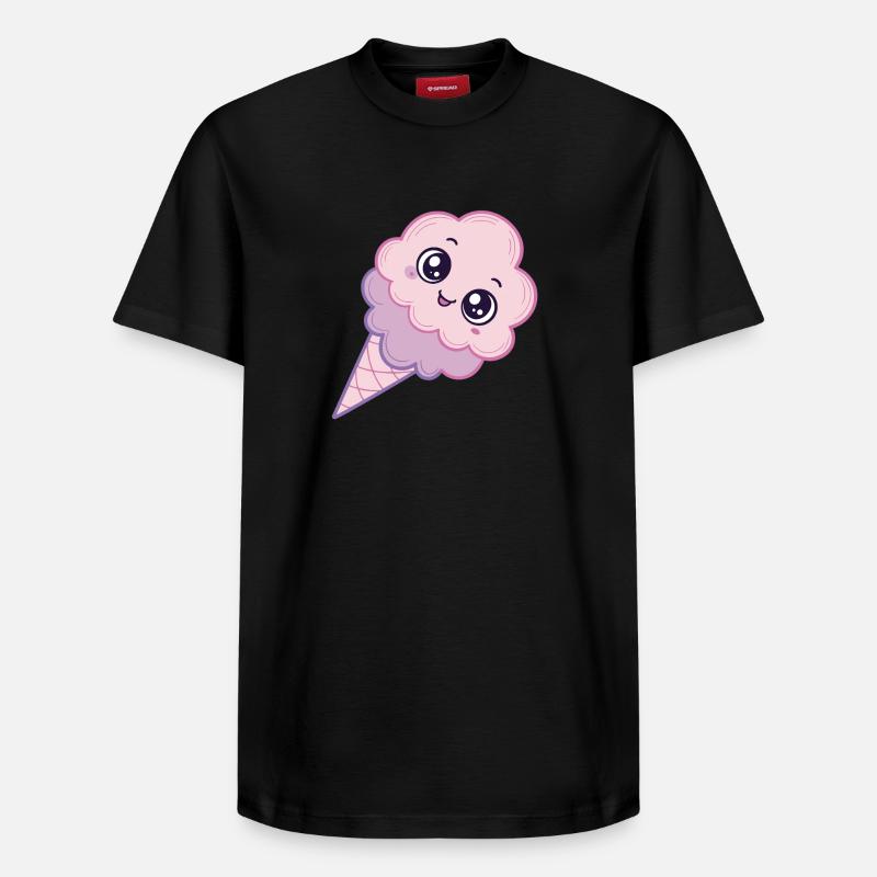 Glace Kawaii Nuage Rose - T-shirt unisexe décontracté en coton Supima – de SPREAD - noir