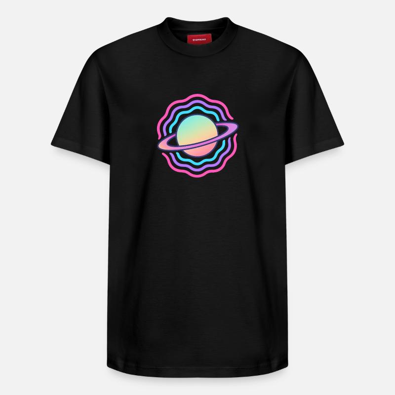 Cosmic Planet Sphère Galactique Stylisée - T-shirt unisexe décontracté en coton Supima – de SPREAD - noir