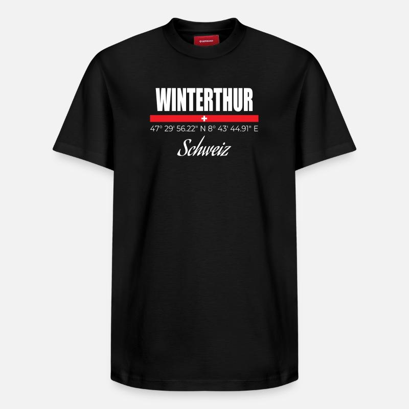 Winterthur - T-shirt unisexe décontracté en coton Supima – de SPREAD - noir