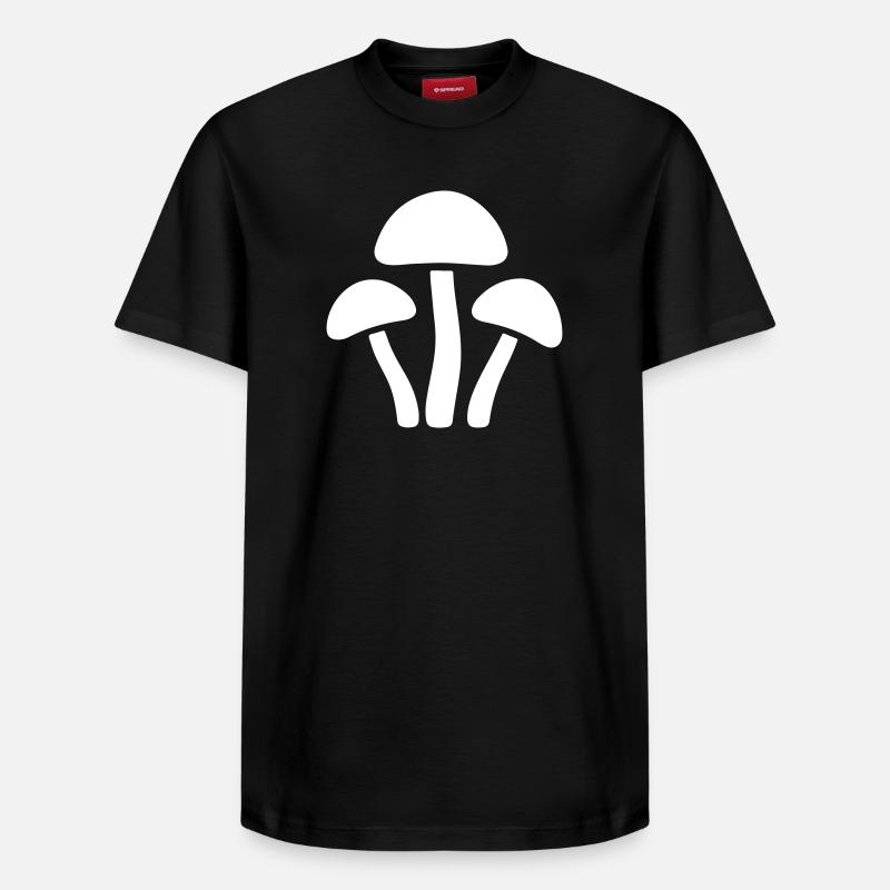 Icône Champignons - T-shirt unisexe décontracté en coton Supima – de SPREAD - noir