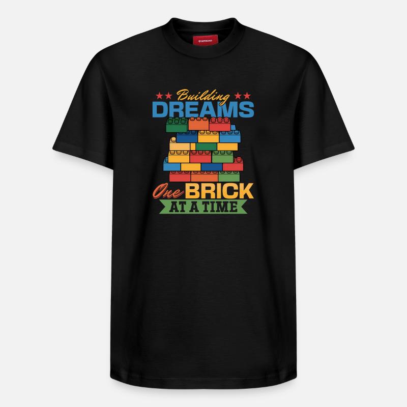 Building Blocks Kids Brick Builder - Relaxed Unisex Supima Cotton T-Shirt – von SPREAD - Schwarz