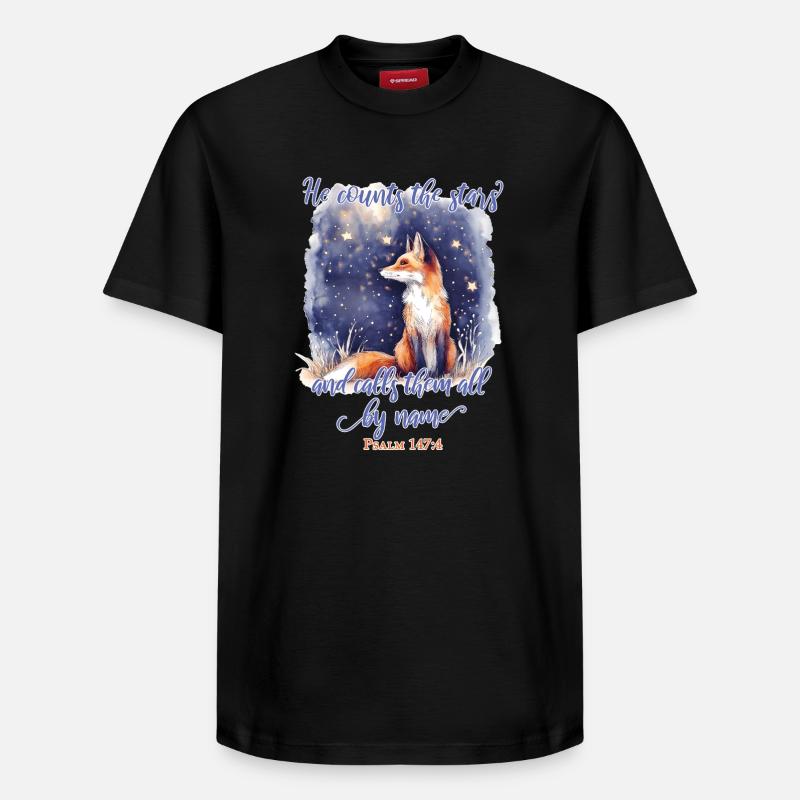 Fuchs Bibelvers Christlich - Relaxed Unisex Supima Cotton T-Shirt – von SPREAD - Schwarz