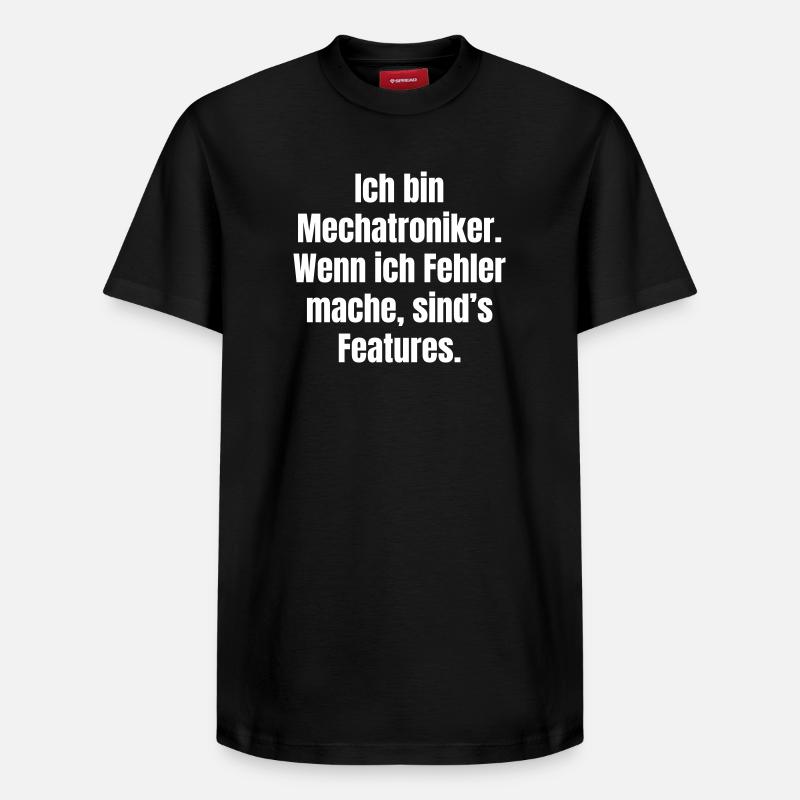 Ich bin Mechatroniker – Fehler sind Features - Relaxed Unisex Supima Cotton T-Shirt – von SPREAD - Schwarz