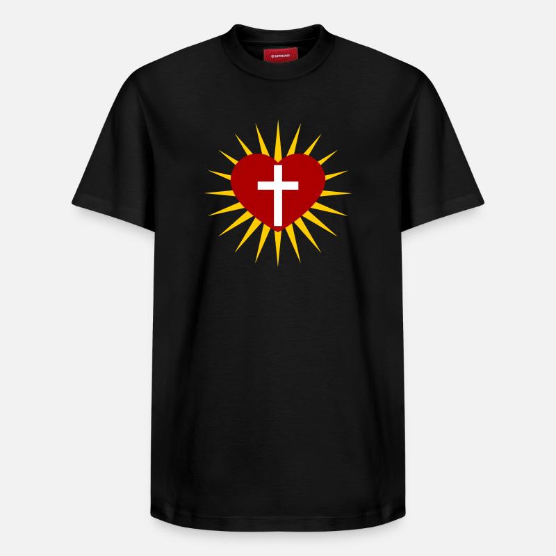 Croix - T-shirt unisexe décontracté en coton Supima – de SPREAD - noir