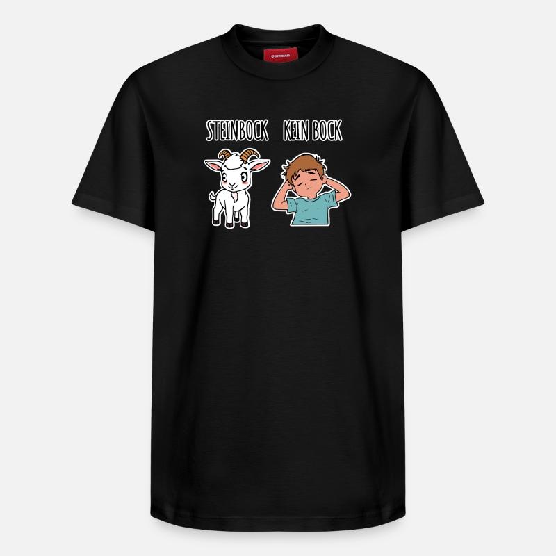 Steinbock - Kein Bock - verschiedene Dinge - Relaxed Unisex Supima Cotton T-Shirt – von SPREAD - Schwarz