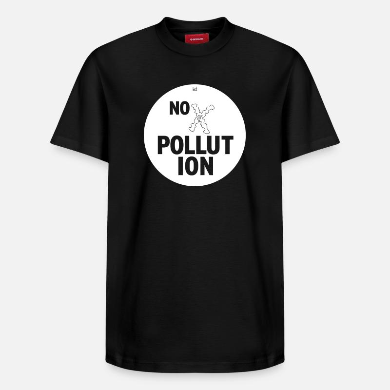 PAS DE POLLUTION - T-shirt unisexe décontracté en coton Supima – de SPREAD - noir