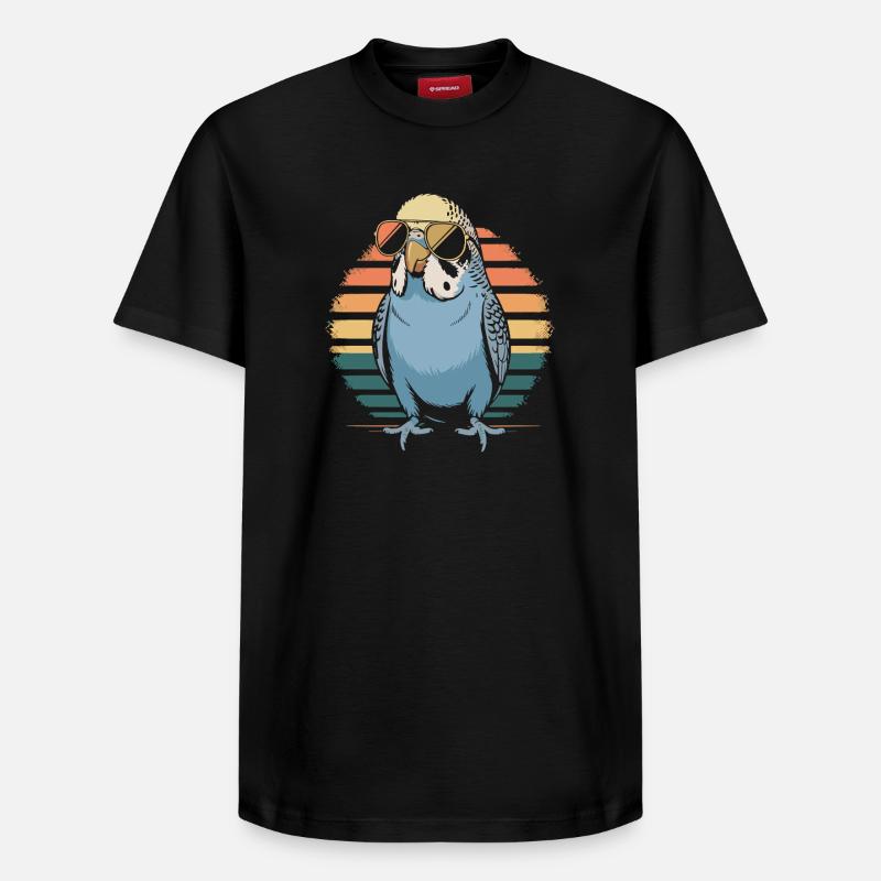 Perruche ondulée - T-shirt unisexe décontracté en coton Supima – de SPREAD - noir