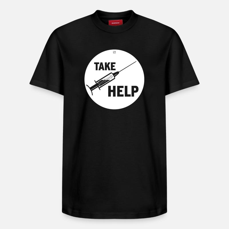 TAKE HELP - Relaxed Unisex Supima Cotton T-Shirt – von SPREAD - Schwarz