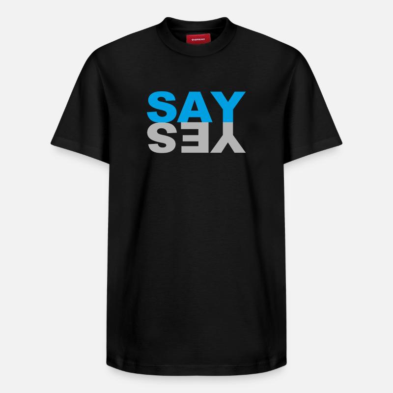 Say Yes - T-shirt unisexe décontracté en coton Supima – de SPREAD - noir