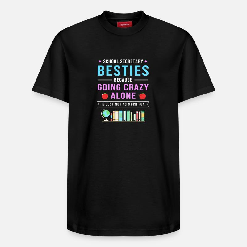 Secrétaire d’école Secrétaire d’école - T-shirt unisexe décontracté en coton Supima – de SPREAD - noir