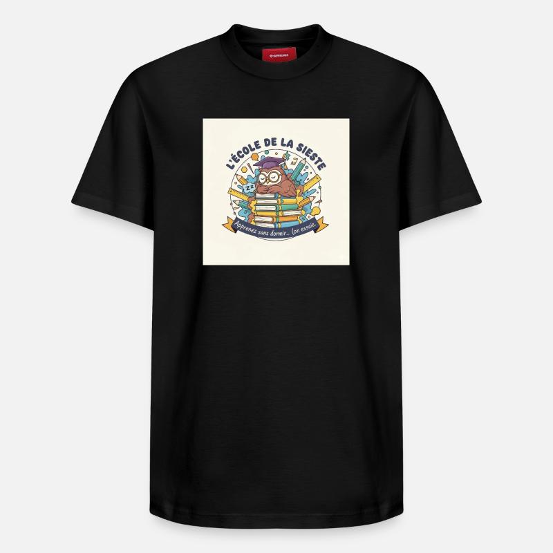 Schule der Eule Nickerchen Schüler - Relaxed Unisex Supima Cotton T-Shirt – von SPREAD - Schwarz