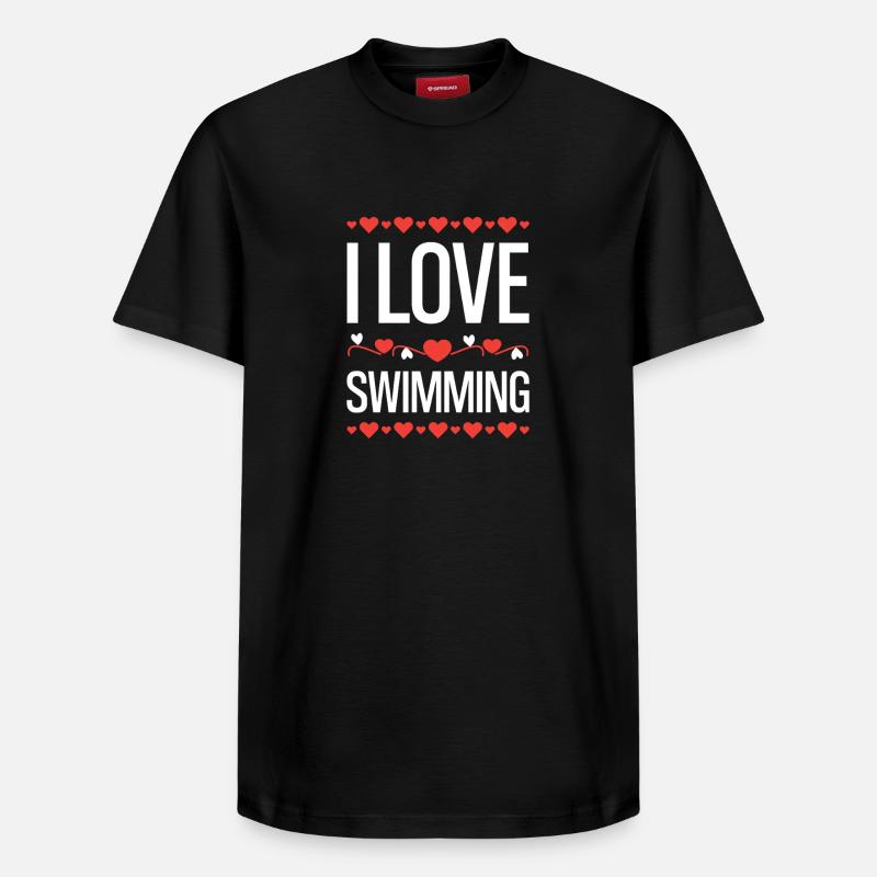 J’adore nager - T-shirt unisexe décontracté en coton Supima – de SPREAD - noir