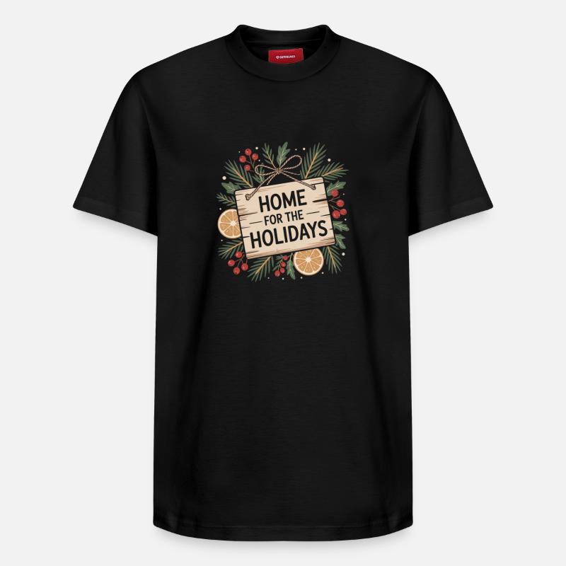 Motif de Noël rustique - T-shirt unisexe décontracté en coton Supima – de SPREAD - noir