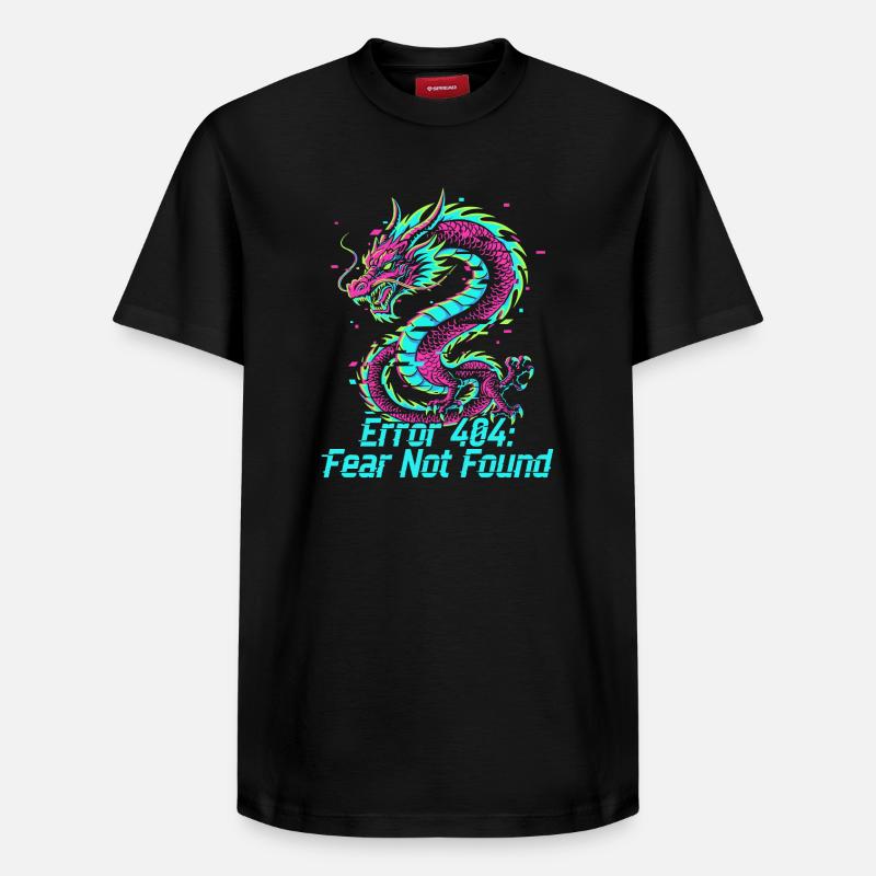Dragon Neon 404 Glitch - T-shirt unisexe décontracté en coton Supima – de SPREAD - noir