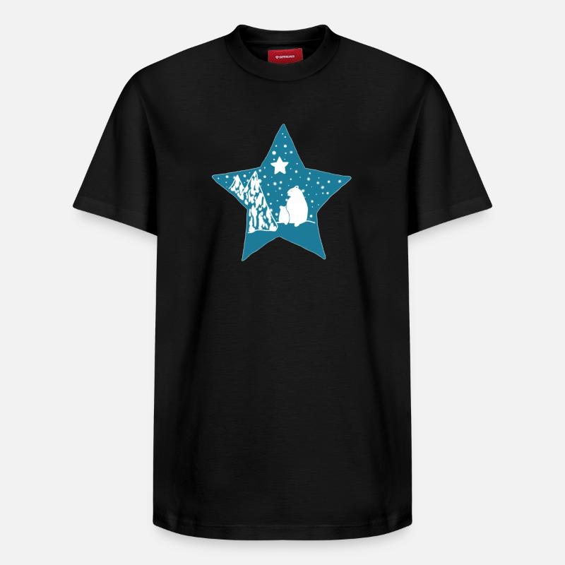 Eisbaer_im_Stern - T-shirt unisexe décontracté en coton Supima – de SPREAD - noir