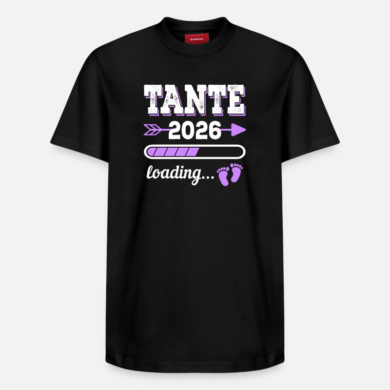 Tante 2026 Loading Schwangerschaft Geschenkidee - Relaxed Unisex Supima Cotton T-Shirt – von SPREAD - Schwarz