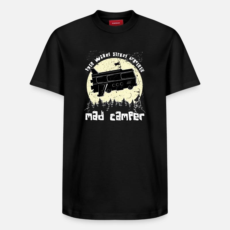 Camping - T-shirt unisexe décontracté en coton Supima – de SPREAD - noir