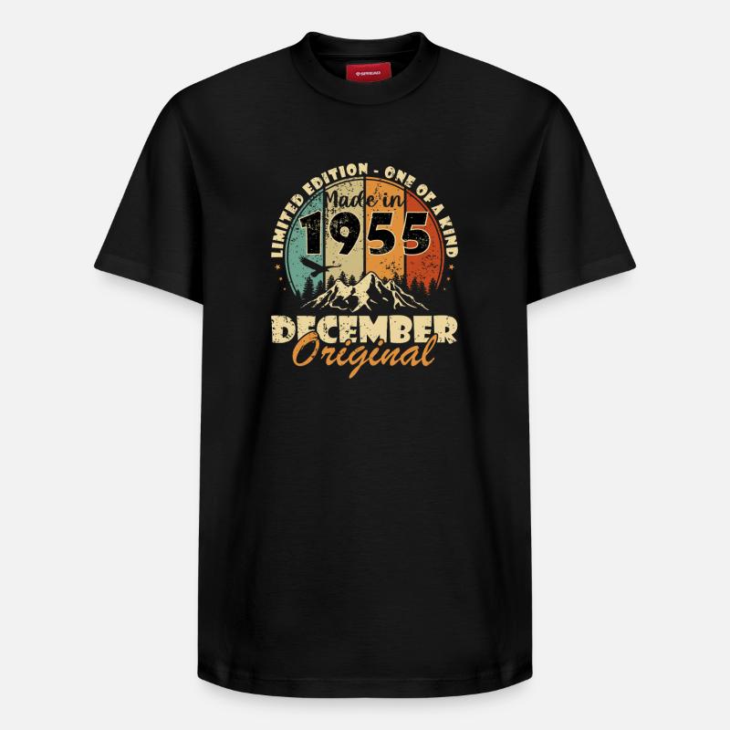 Décembre 1955 Décembre 1955 Décembre - T-shirt unisexe décontracté en coton Supima – de SPREAD - noir