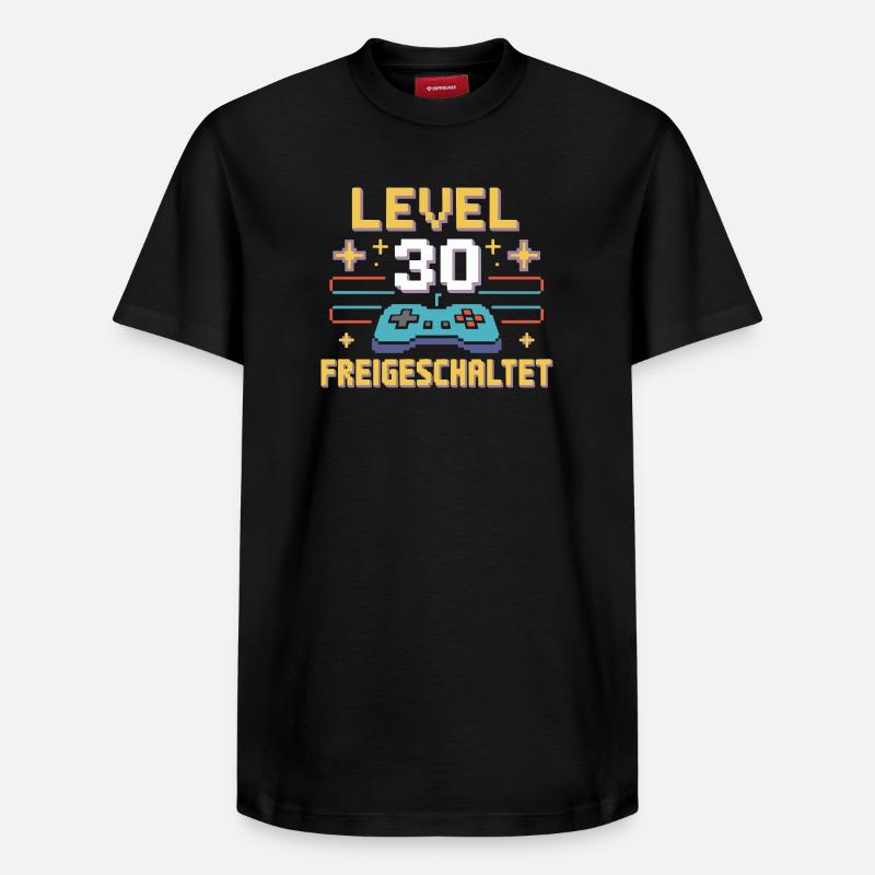Level 30 Freigeschaltet Controller - Relaxed Unisex Supima Cotton T-Shirt – von SPREAD - Schwarz
