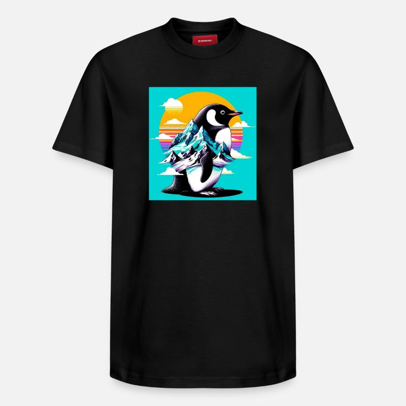 pingouin - T-shirt unisexe décontracté en coton Supima – de SPREAD - noir
