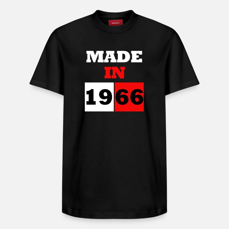 Made in 1966 Anniversaire - T-shirt unisexe décontracté en coton Supima – de SPREAD - noir