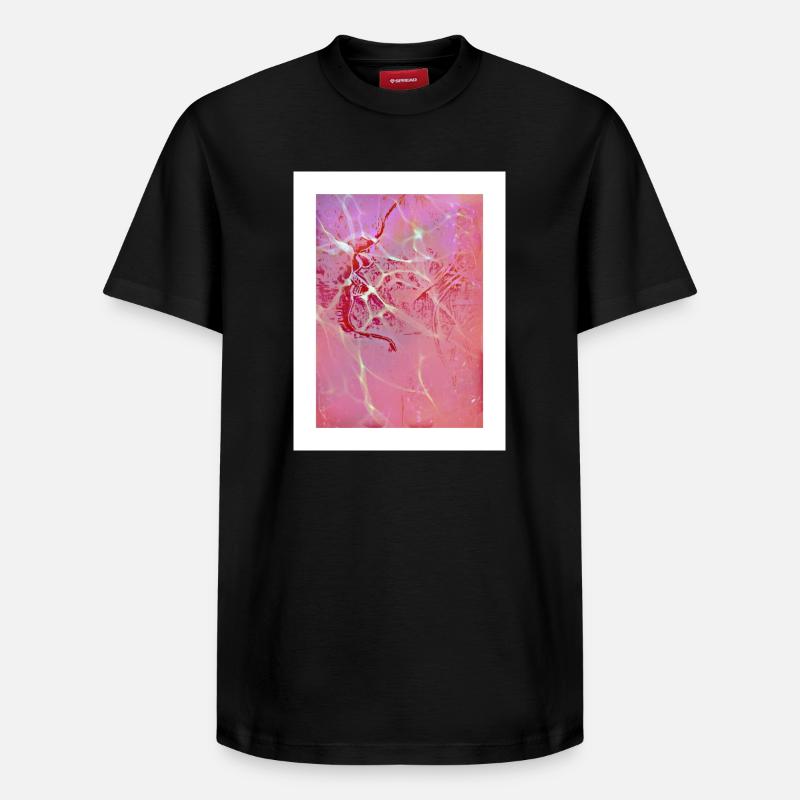 Reflets Abstraits Roses - T-shirt unisexe décontracté en coton Supima – de SPREAD - noir