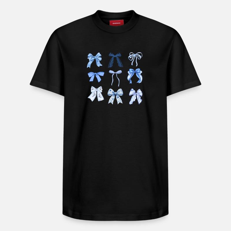 Noeuds bleus  - T-shirt unisexe décontracté en coton Supima – de SPREAD - noir