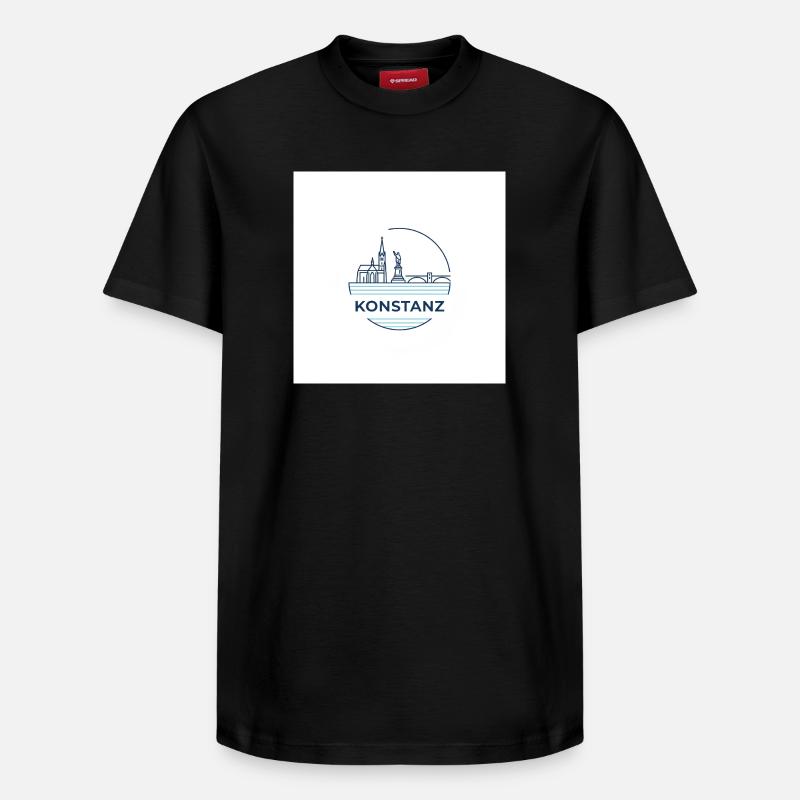 Constance Skyline Lac de Constance Emblème - T-shirt unisexe décontracté en coton Supima – de SPREAD - noir