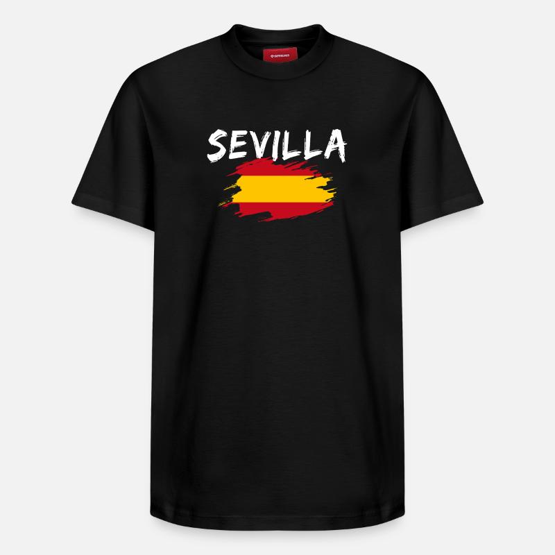Séville Espagne Drapeau - T-shirt unisexe décontracté en coton Supima – de SPREAD - noir