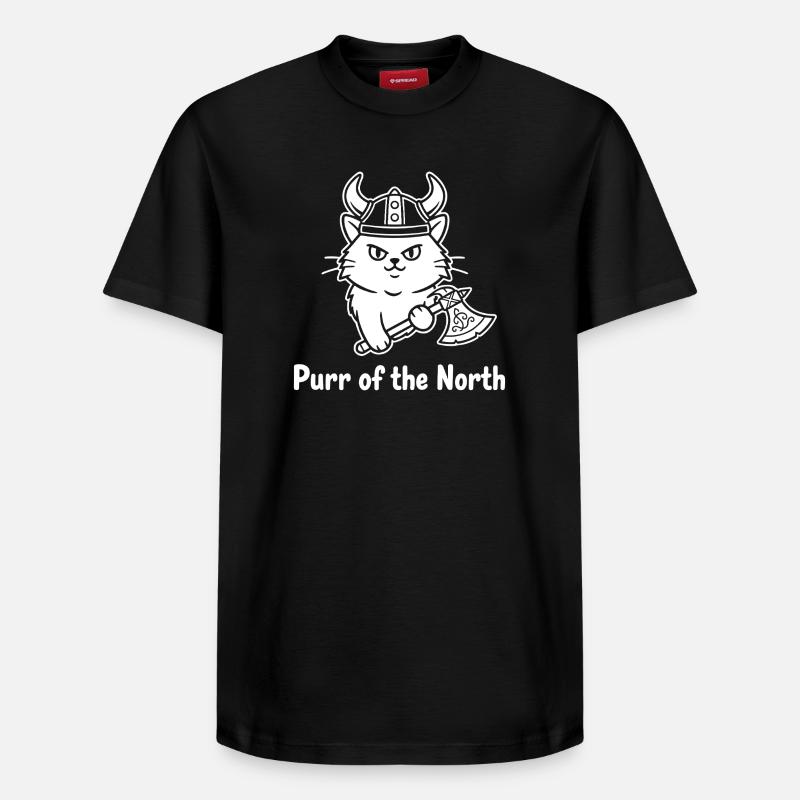 Viking Katze mit Axt - Relaxed Unisex Supima Cotton T-Shirt – von SPREAD - Schwarz
