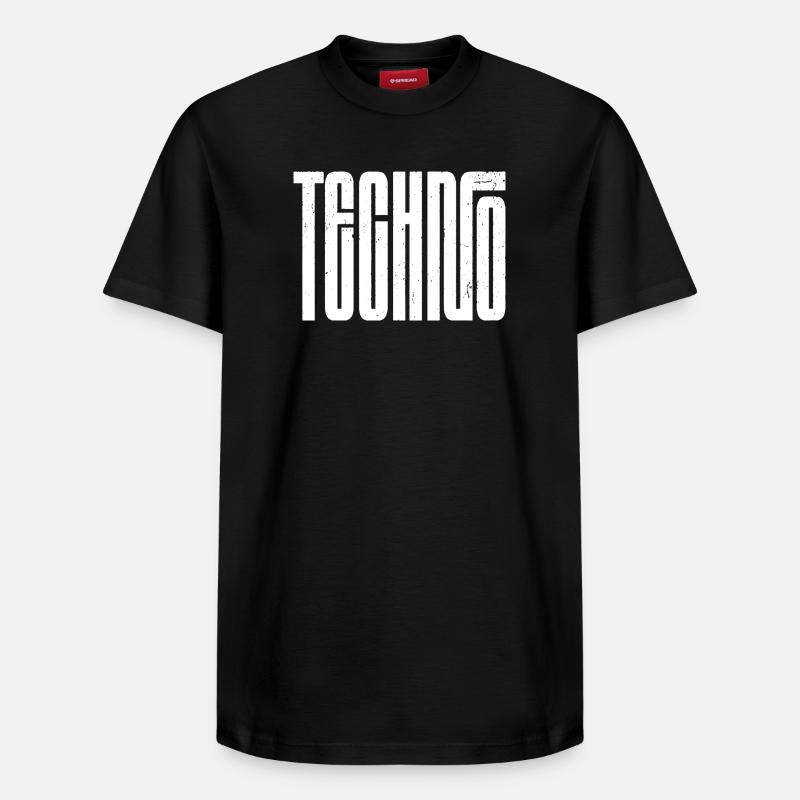 Techno Bold Retro Typografie - Relaxed Unisex Supima Cotton T-Shirt – von SPREAD - Schwarz